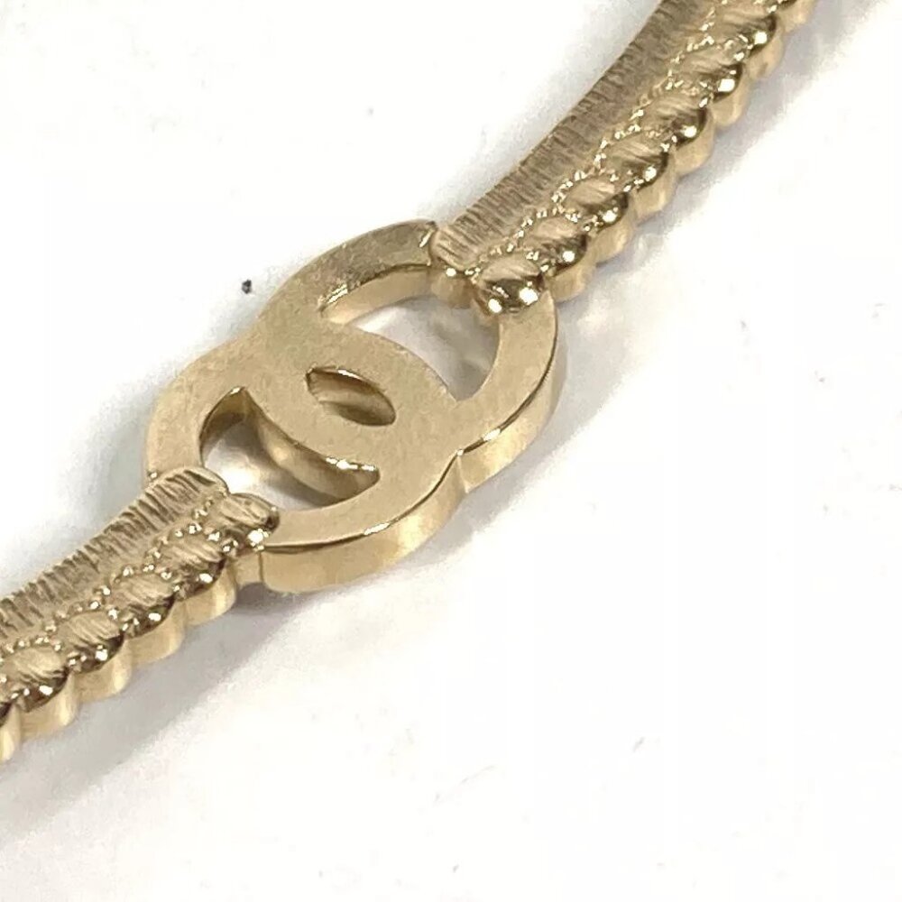 CHANEL A22 CC CC Mark Rhinestone Choker Accessories chain Necklace - Picture 5 of 12